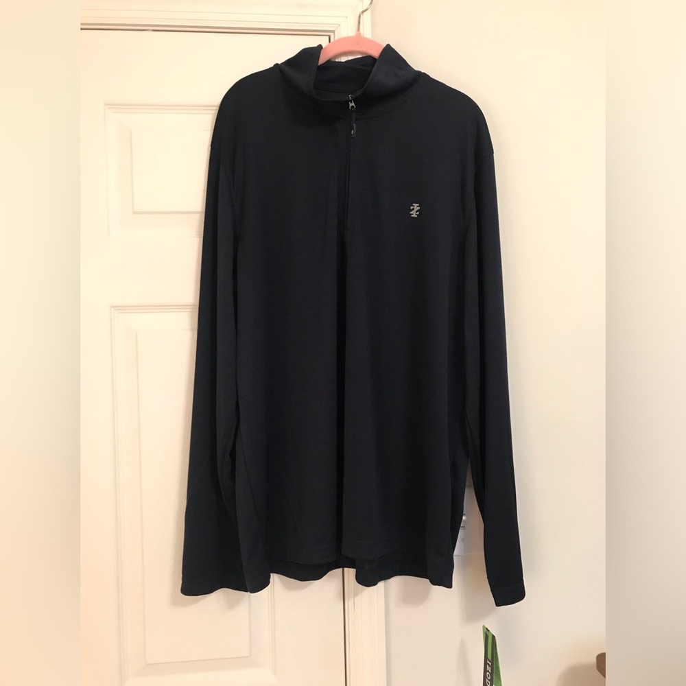 NWT Izod Golf Quarter-Zip Pullover Polo Mens XL Midnight Blue Sun Control NEW